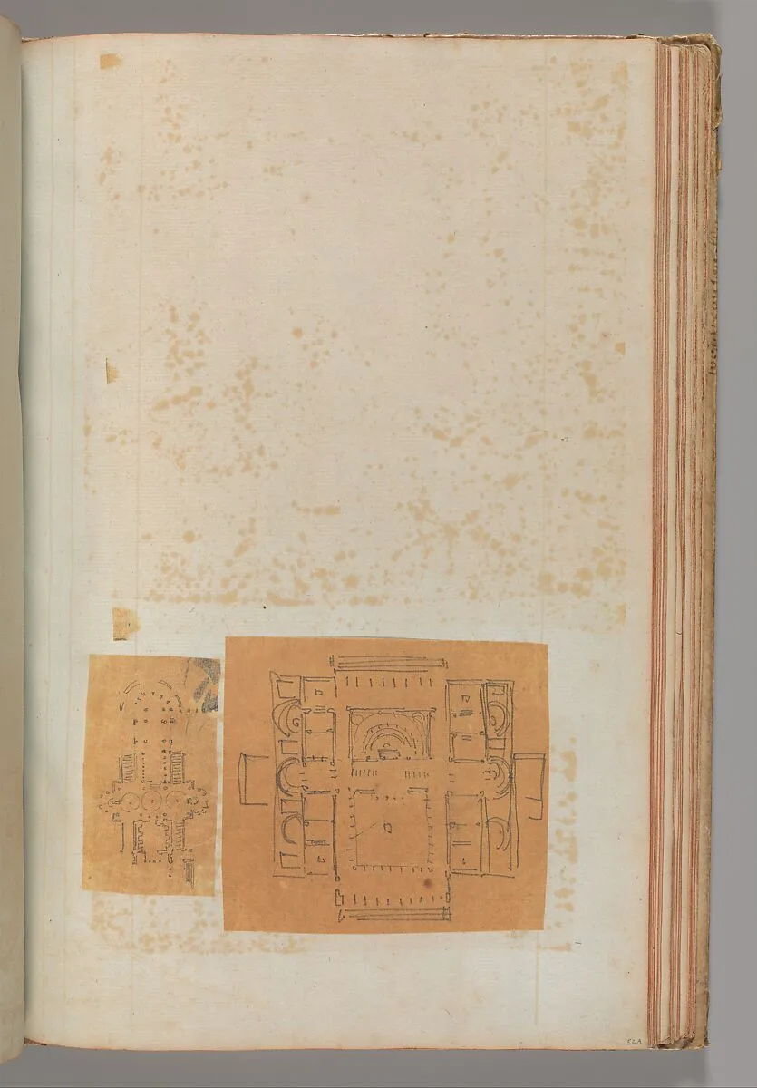 Page from a Scrapbook containing Drawings and Several Prints of Architecture, Interiors, Furniture and Other Objects — Charles Percier|Pierre François Léonard Fontaine