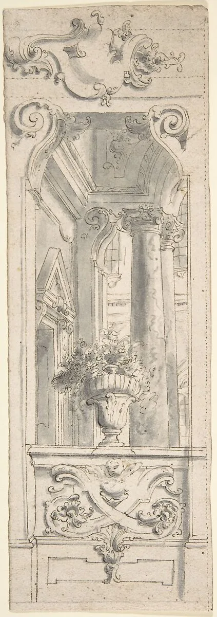 Upper Panel for Painted Wall Decoration — Anonymous, Italian, North Italy, 18th century