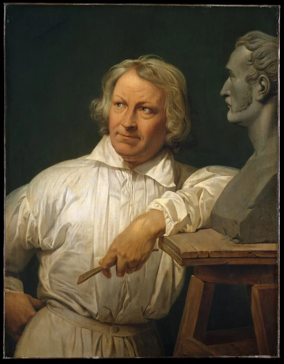 Bertel Thorvaldsen (1768–1844) with the Bust of Horace Vernet — Horace Vernet