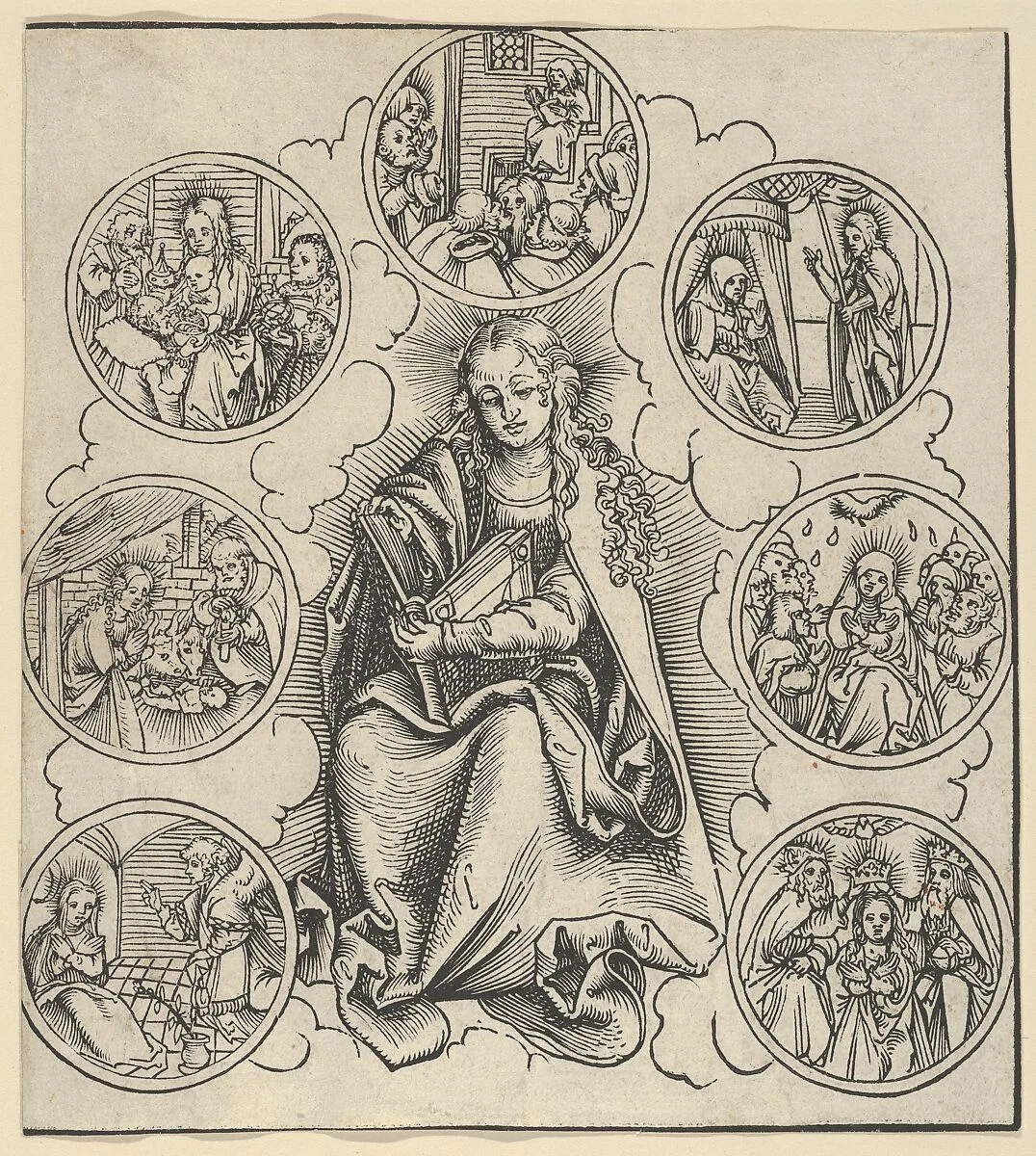 The Virgin Surrounded by Sven Medaillons Representing the Seven Joys of the Virgin — Lucas Cranach the Elder