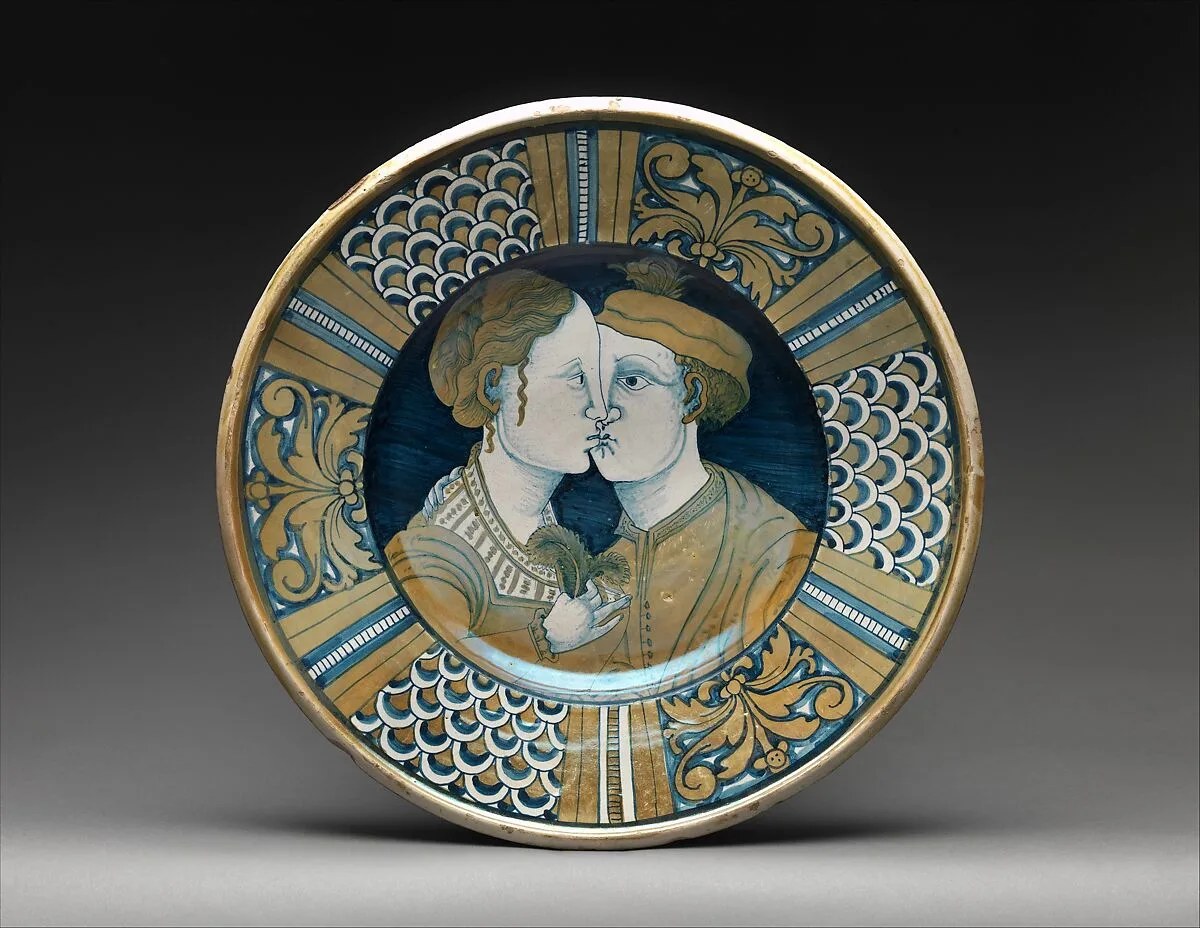 Dish with two lovers — Unknown