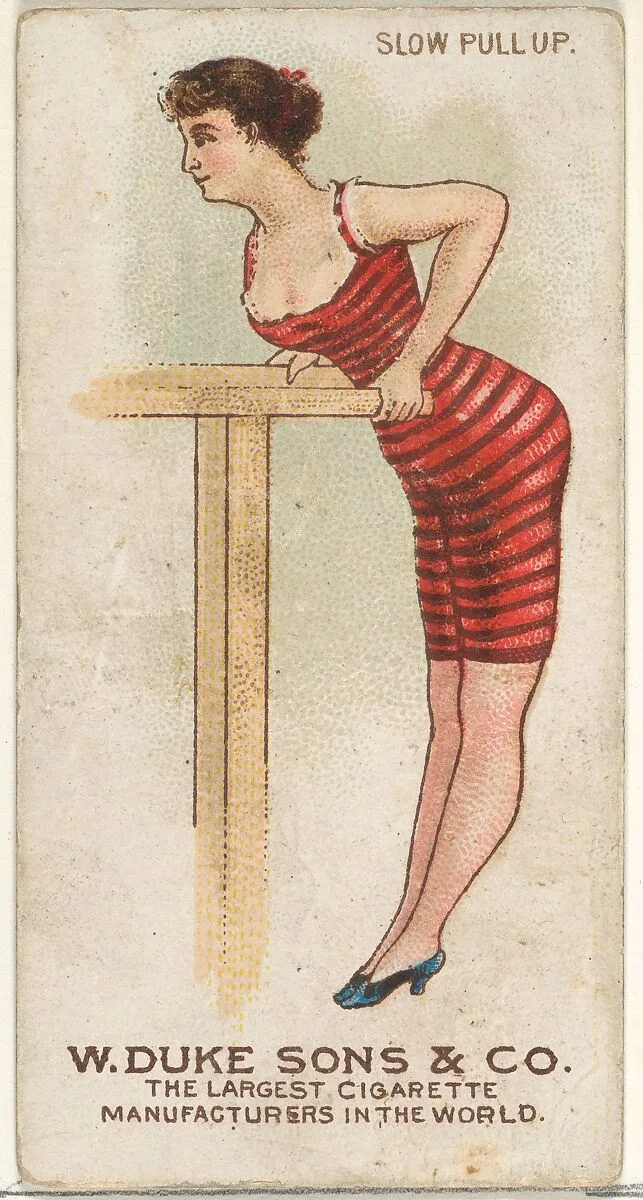 Slow Pull Up, from the Gymnastic Exercises series (N77) for Duke brand cigarettes — W. Duke, Sons & Co.