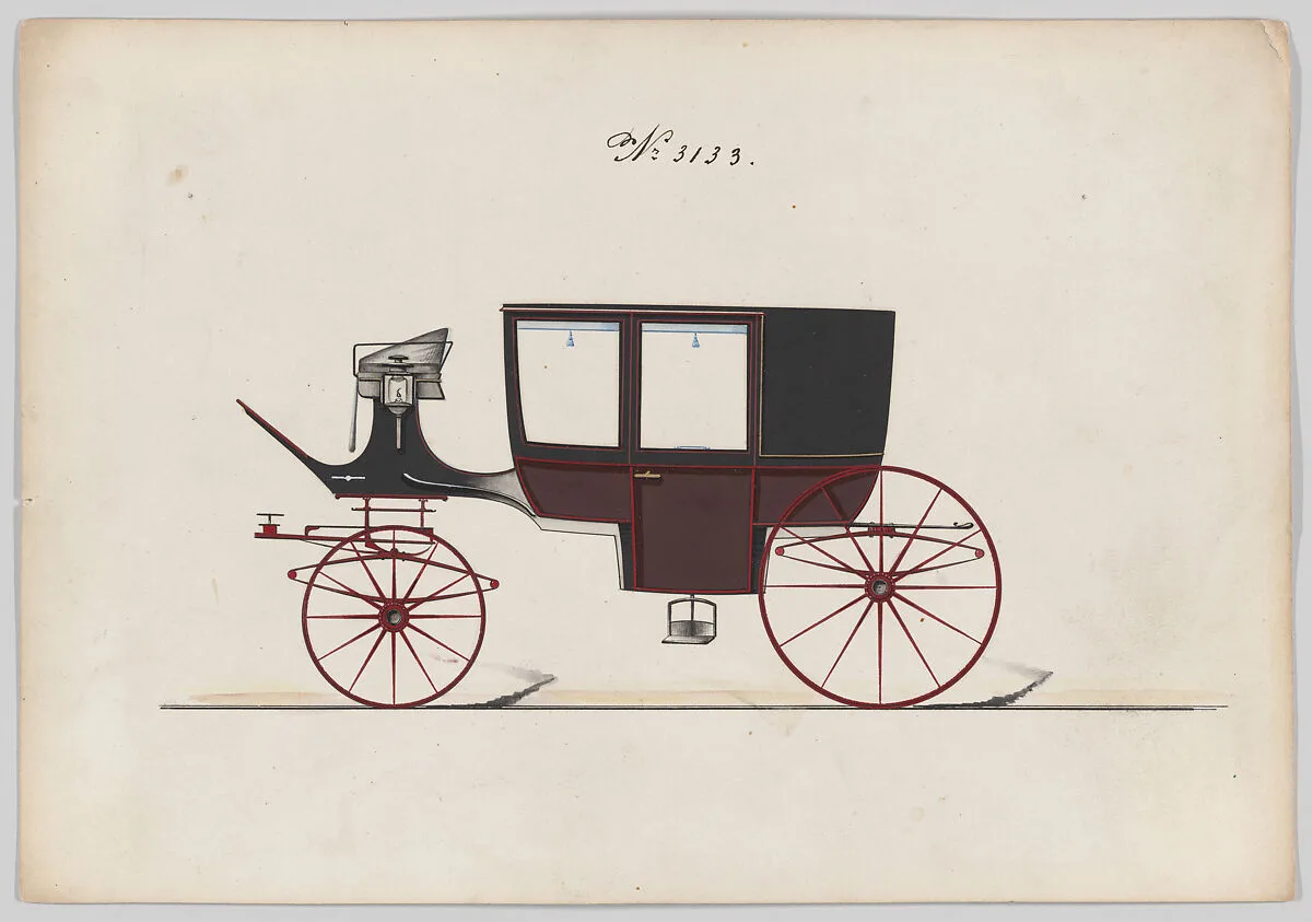 Design for Glass Panel Coach, no. 3133 — Brewster & Co.
