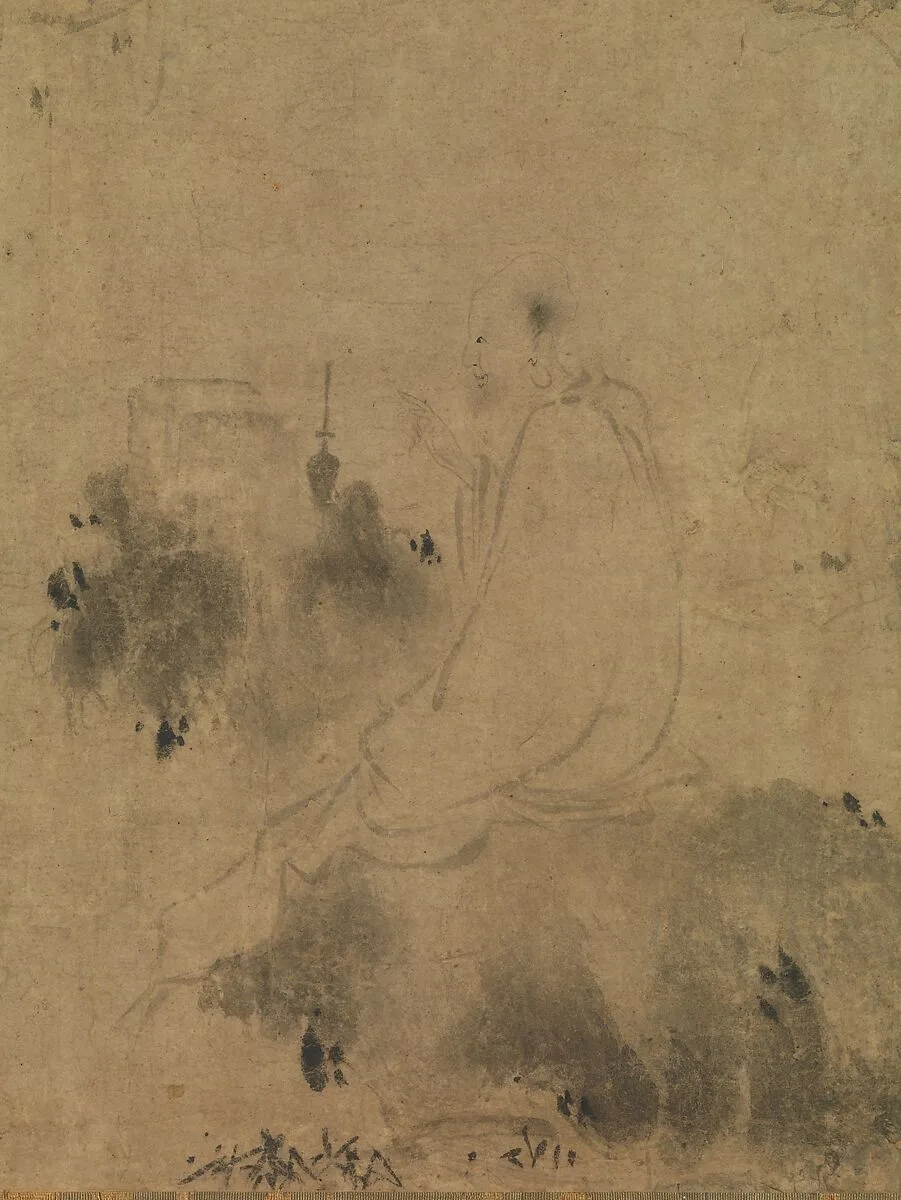 南宋 傳直翁 藥山李翱問道圖 軸|Meeting between Yaoshan and Li Ao — Zhiweng