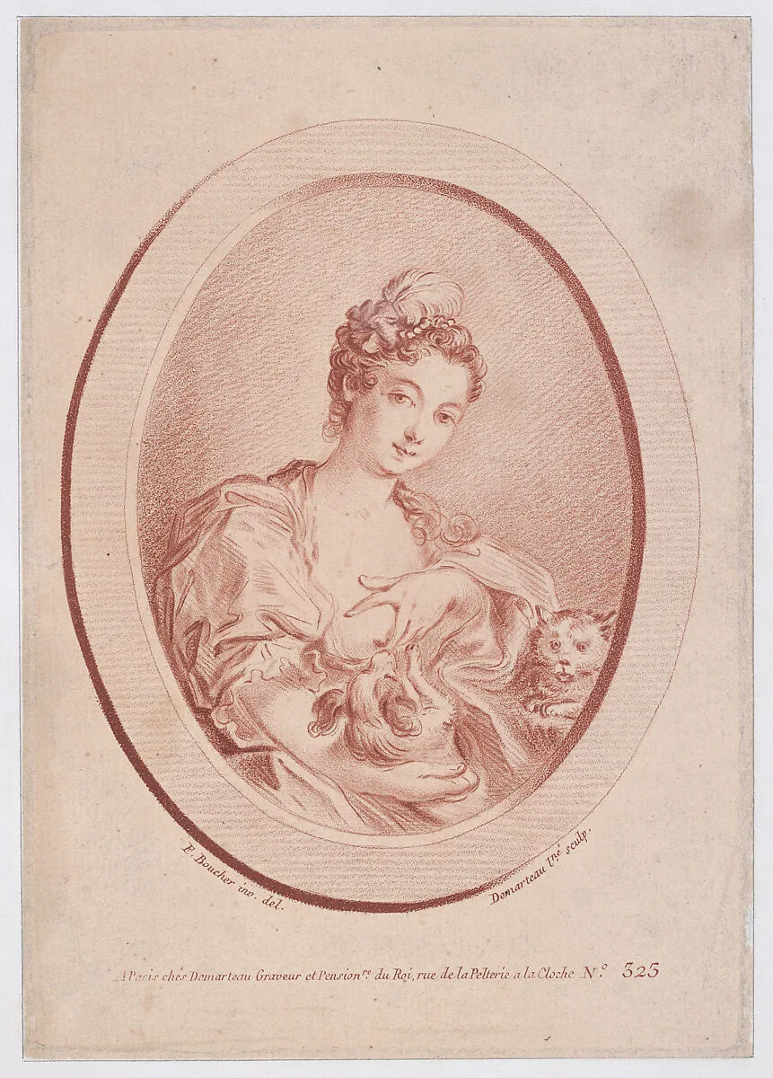 La Femme au petit Chien — Gilles Demarteau|François Boucher
