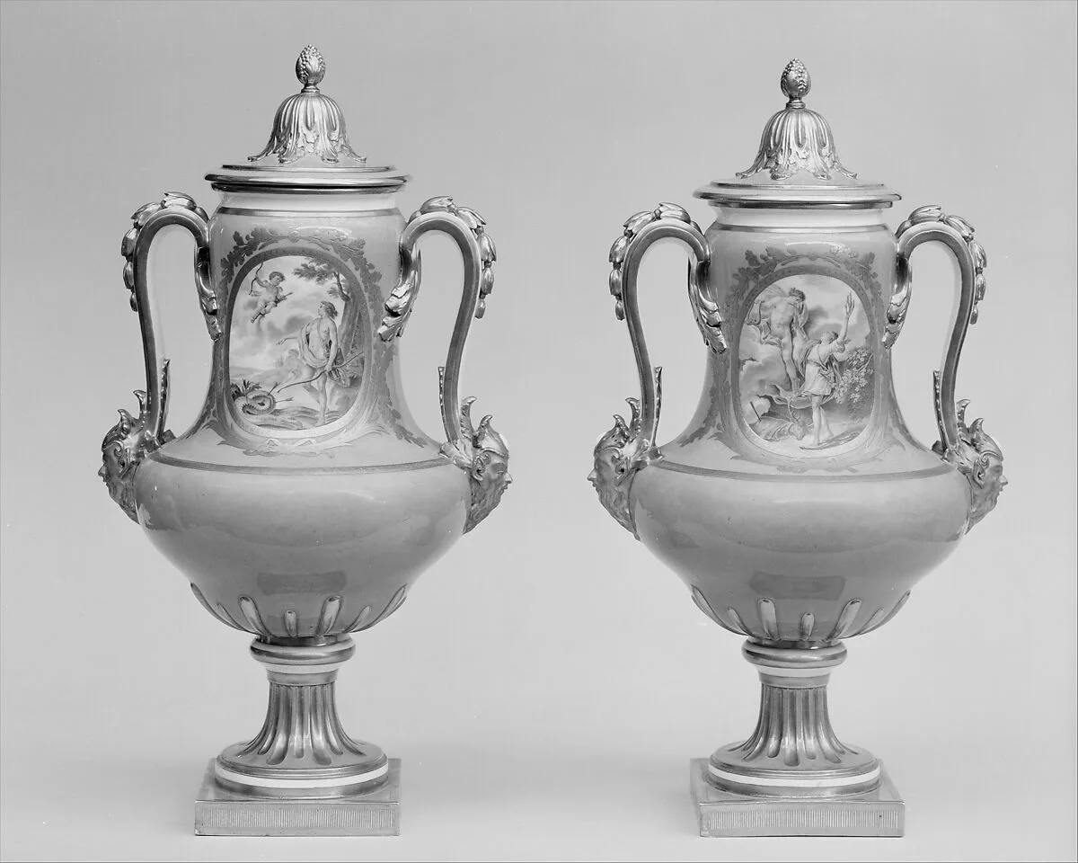 Vase with cover (vase B de 1780) (one of a pair) — Sèvres Manufactory|Henri-François Vincent|Charles-Eloi Asselin