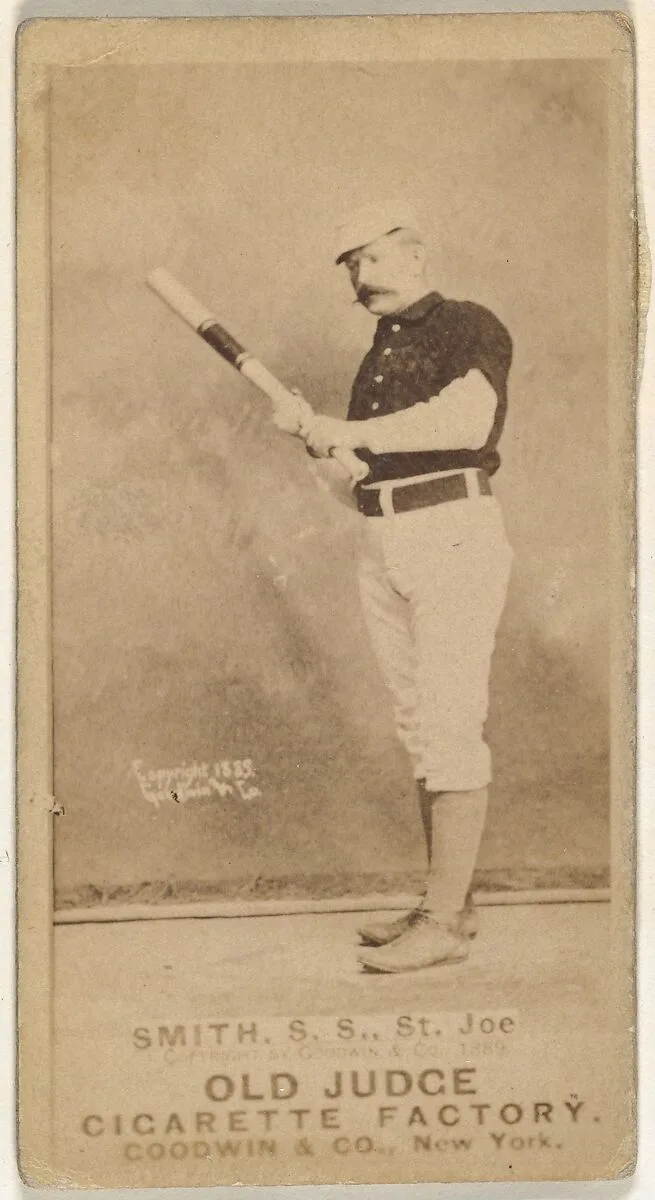 H. Smith, Shortstop, St. Joseph Clay Eaters, from the Old Judge series (N172) for Old Judge Cigarettes — Goodwin & Company