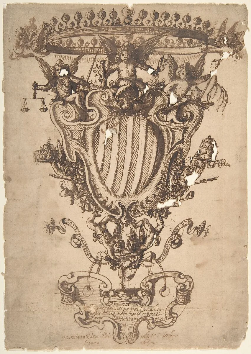 Design for a Coat of Arms — Anonymous, Italian, 17th century