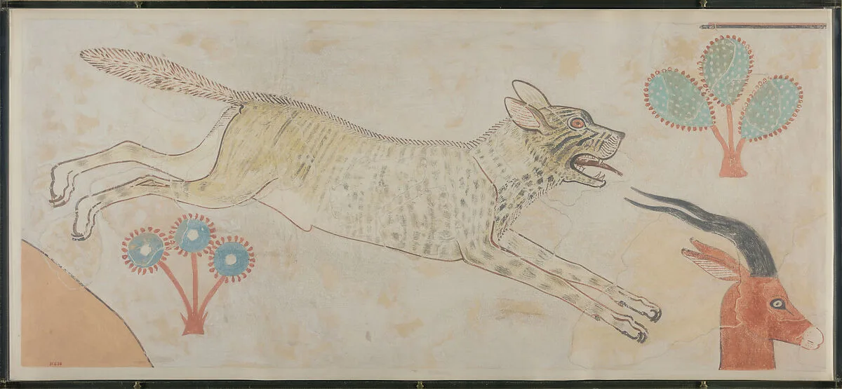 Detail from a Hunting Scene Including a Hyena, Tomb of Intef — Nina de Garis Davies