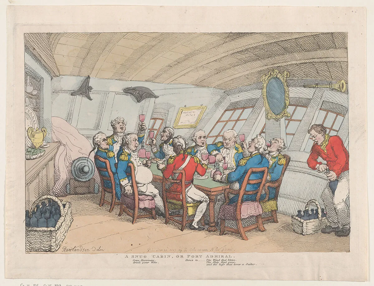 A Snug Cabin, or Port Admiral — Thomas Rowlandson|Rudolph Ackermann, London