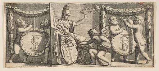 Minerva and the Arms of François Sublet de Noyers Painted by the Genius of Painting