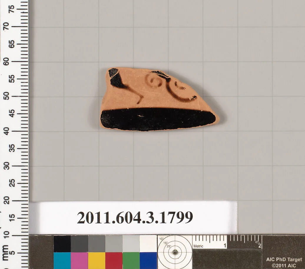 Terracotta fragment of a kylix: Lip cup (drinking cup) — Unknown