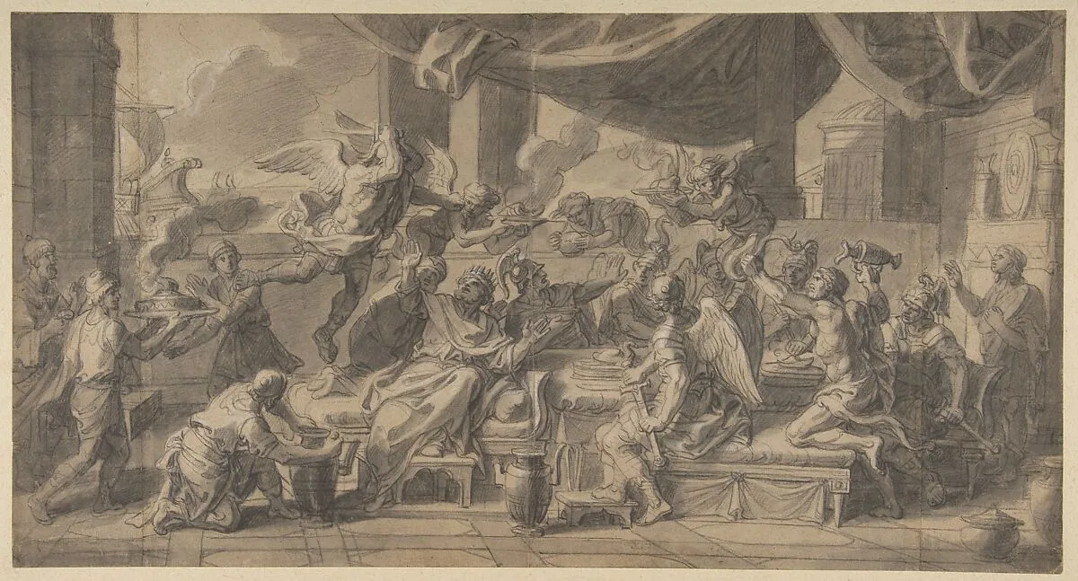 The Harpies Driven from the Table of King Phineus by Zetes and Calais — François Verdier