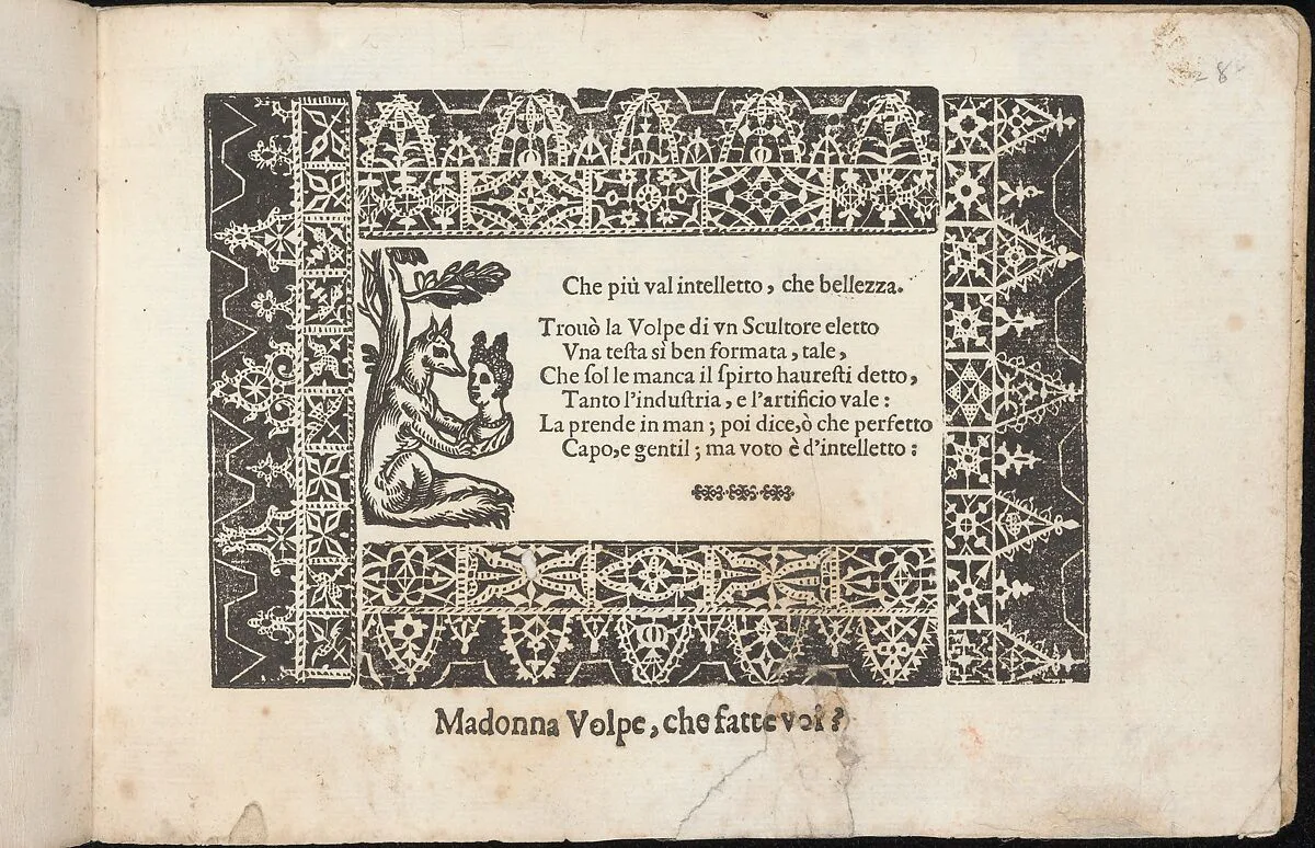 Corona delle Nobile et Virtuose Donne, Libro Terzo, page 28 (recto) — Alessandro de' Vecchi|Cesare Vecellio