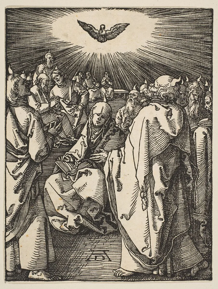 Pentecost, from "The Small Passion" — Albrecht Dürer