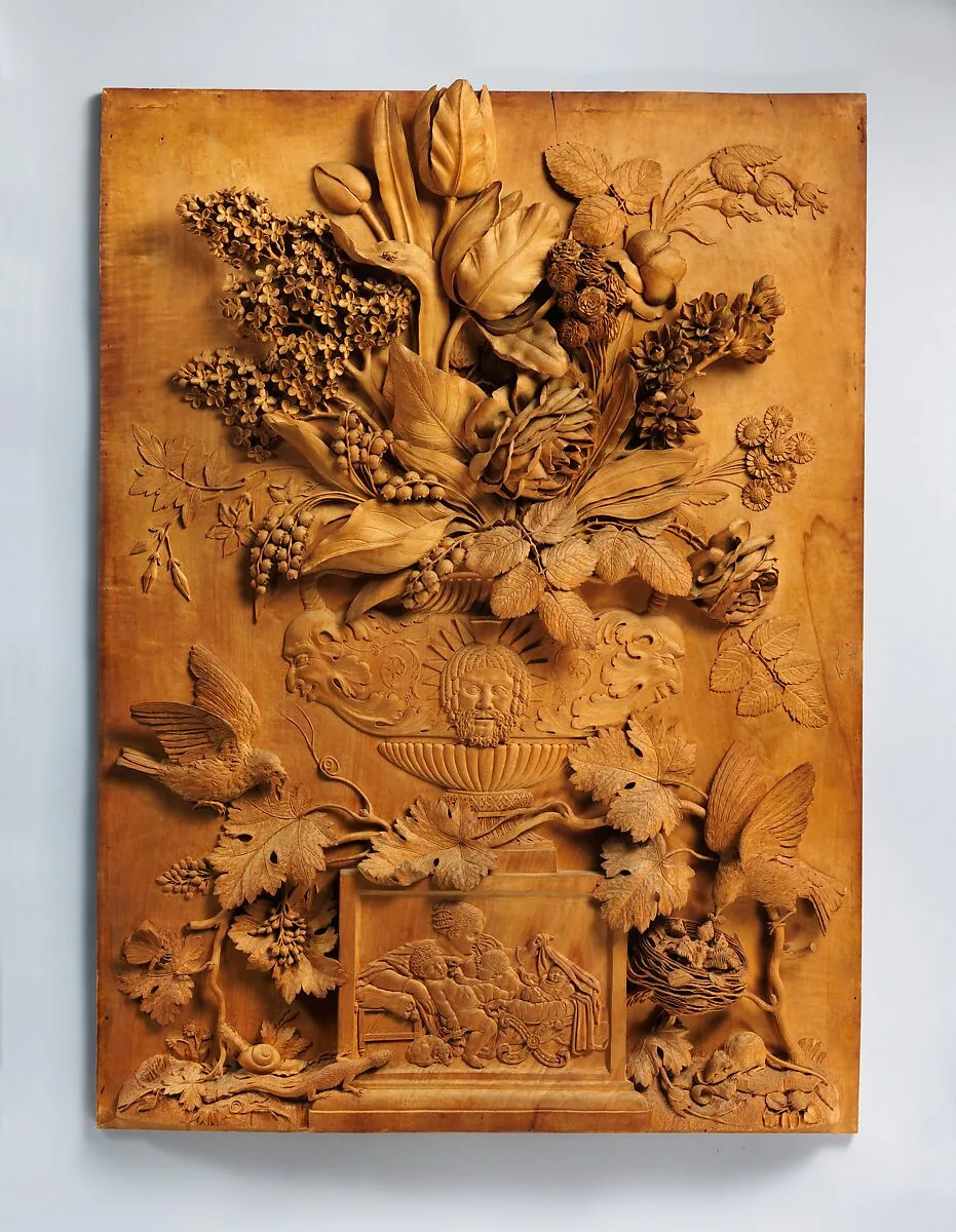 Floral still-life relief — Aubert Henri Joseph Parent