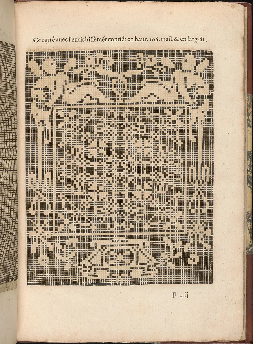 Les Secondes Oeuvres, et Subtiles Inventions De Lingerie du Seigneur Federic de Vinciolo Venitien, page 24 (recto) — Federico de Vinciolo|Jean Le Clerc|Catherine de Bourbon