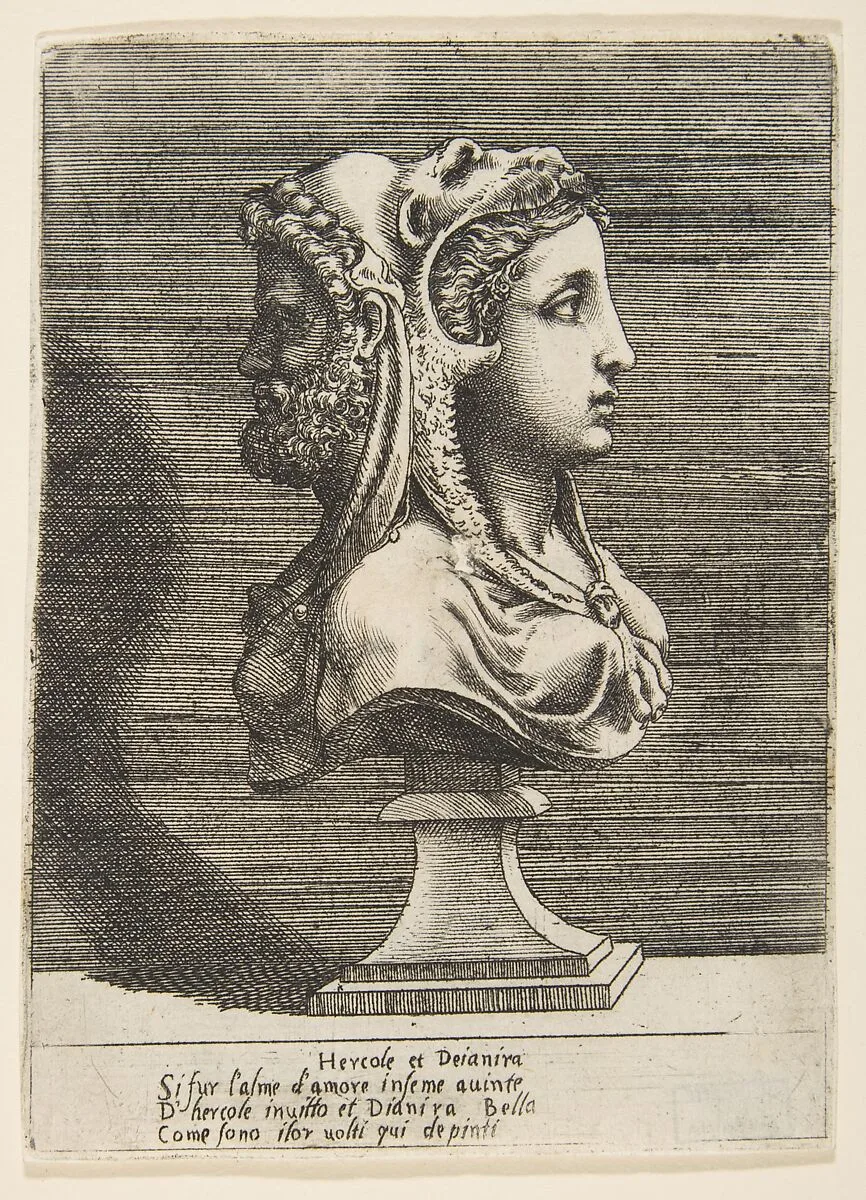 Bust of Hercules and Dejanira — Giulio Bonasone