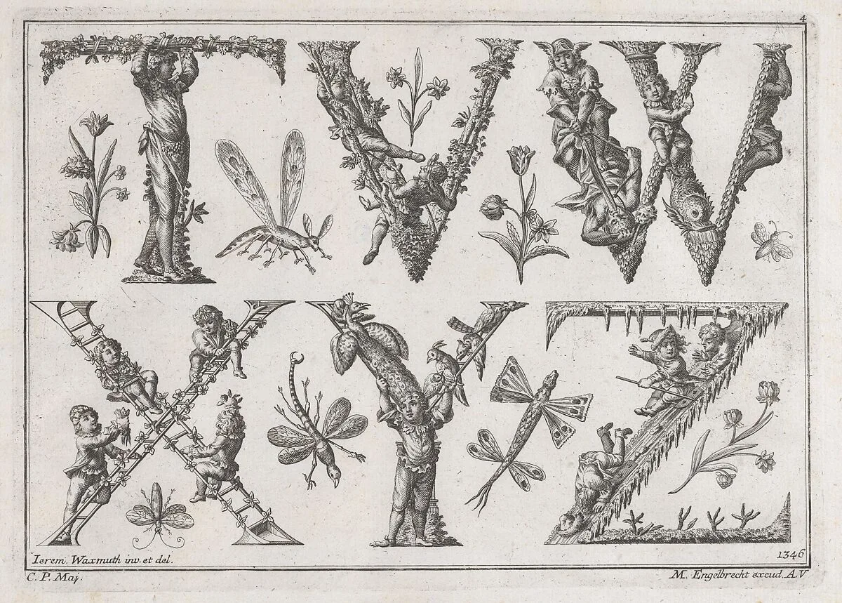 Decorated Roman alphabet — Martin Engelbrecht|Jeremias Wachsmuth