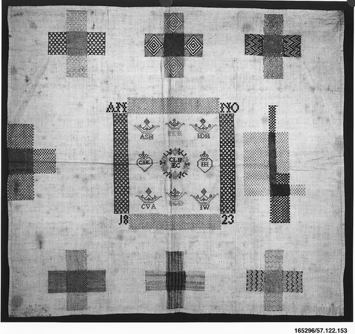Embroidered darning sampler