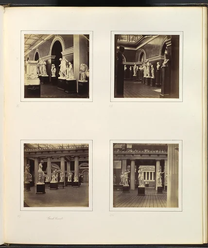 [Sculpture Court Flanked by Torso of Marsyas and Sacrificial Altar; Sculpture Court with Bust of Caracalla; Greek Court with Sculptures of Mercury, Faun, and Ariadne; Roman Court with Three Sculptures of Venus]