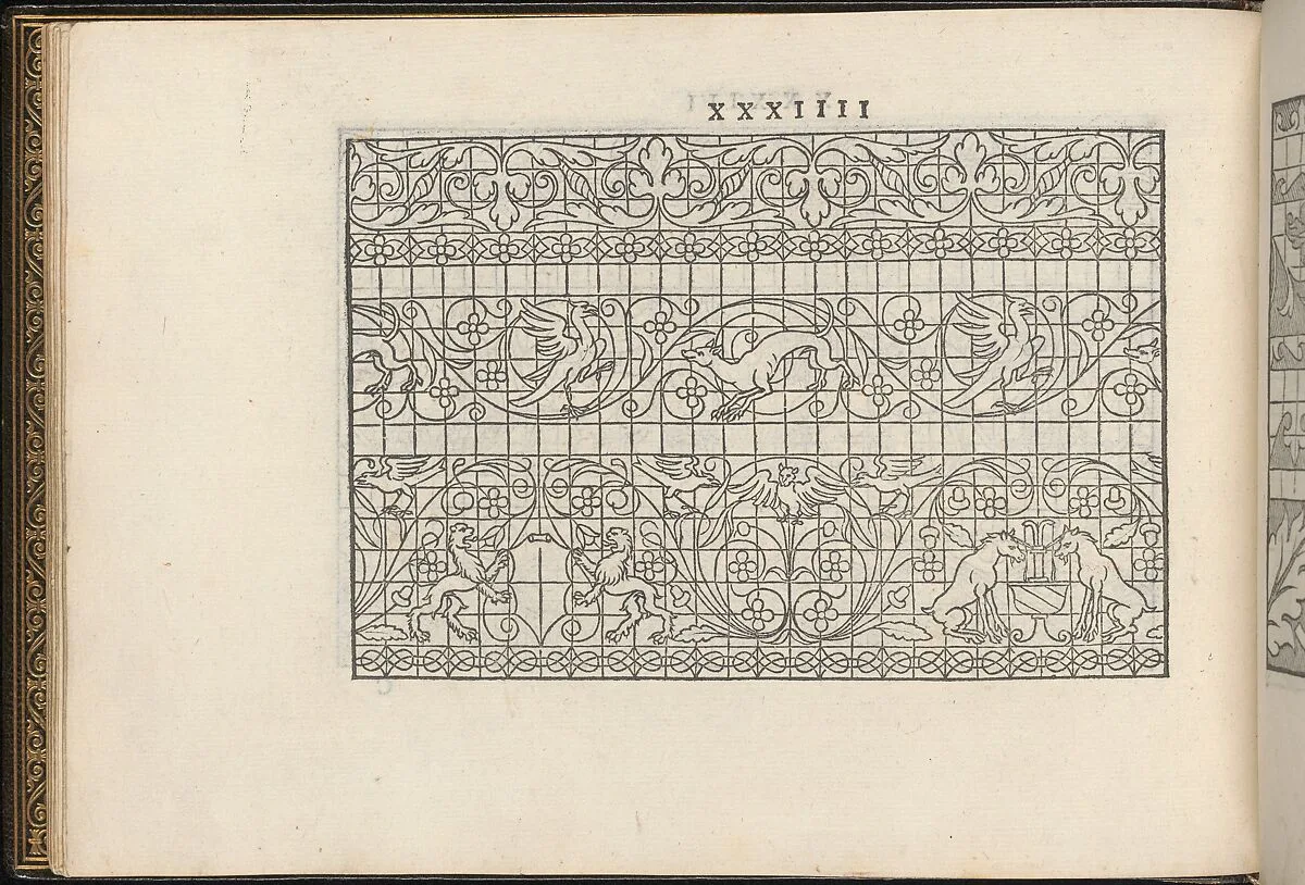 La Vera Perfettione del Disegno di varie sorti di recami, page 17 (verso) — Giovanni Ostaus|Giuseppe Salviati (Giuseppe Porta, called Il Salviati)