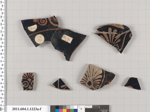 Terracotta fragments of kylikes (drinking cups)