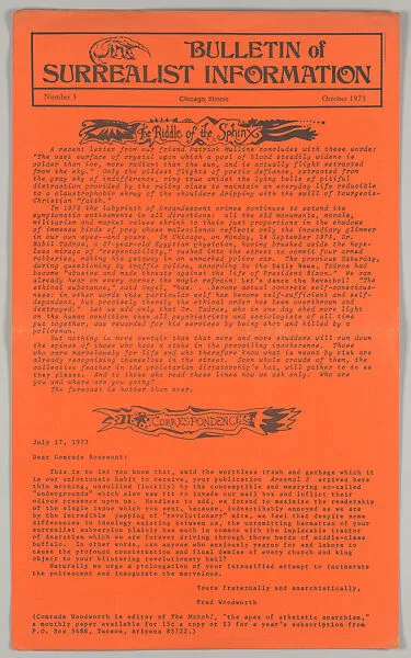 Bulletin of surrealist information — Pat Halley|Fred Woodworth