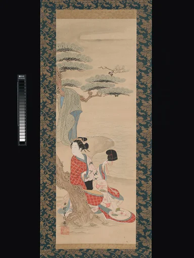 西村重信筆 見立松風図|The Brine Maiden Matsukaze