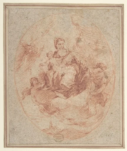 The Virgin and Child Holding Scapulars