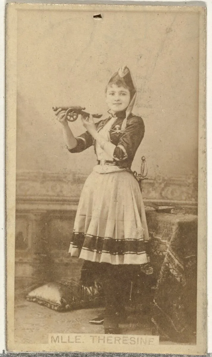 Mlle. Theresine, from the Actors and Actresses series (N145-8) issued by Duke Sons & Co. to promote Duke Cigarettes — W. Duke, Sons & Co.|American Tobacco Company