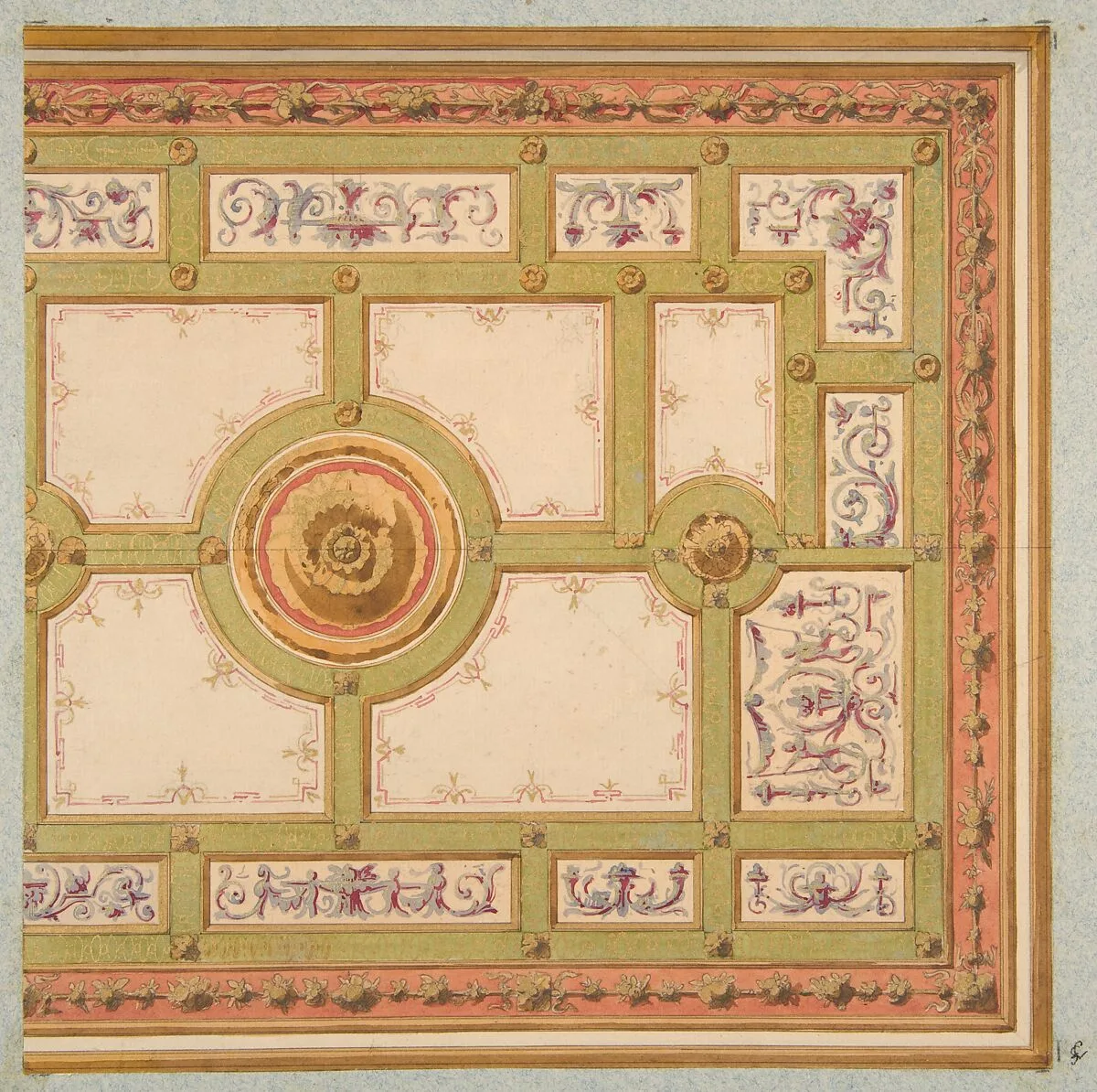 Alternative designs for the painted decoration of a ceiling — Jules-Edmond-Charles Lachaise|Eugène-Pierre Gourdet