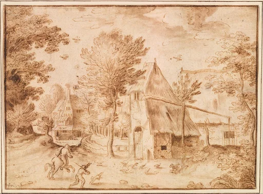 Travelers at a Village