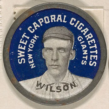 Wilson, New York Giants (blue), from the Domino Discs series (PX7), issued by Kinney Brothers — Kinney Brothers Tobacco Company