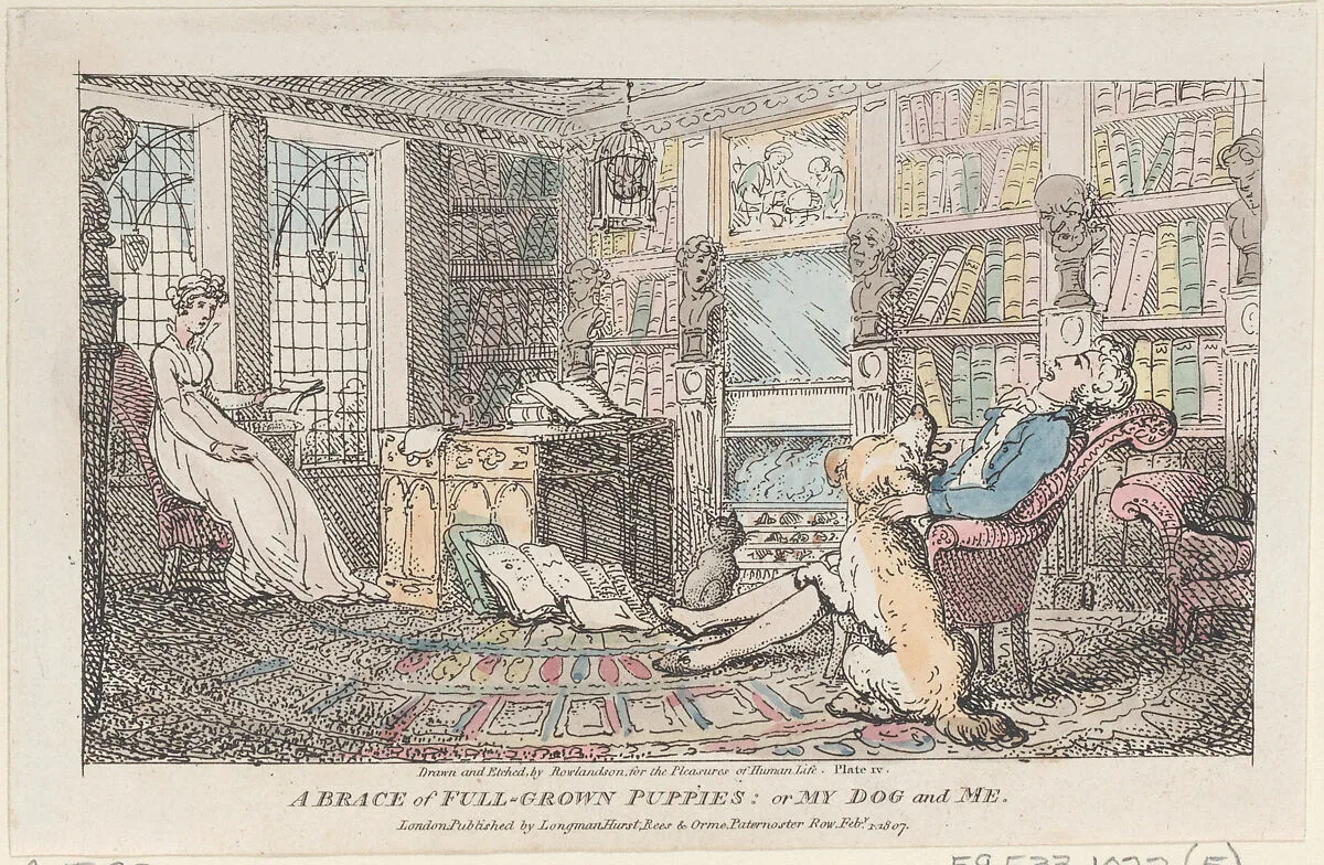 A Brace of Full-grown Puppies: or My Dog and Me — Thomas Rowlandson|Longman, Hurst, Rees and Orme|John Britton