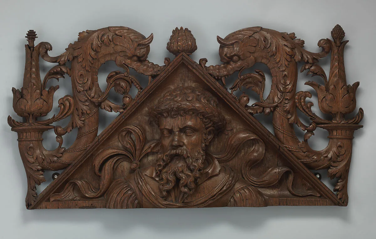 Pediment (one of a pair) — Unknown