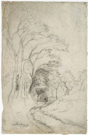 Country Road Landscape with Trees (recto); Landscape with Trees (verso)