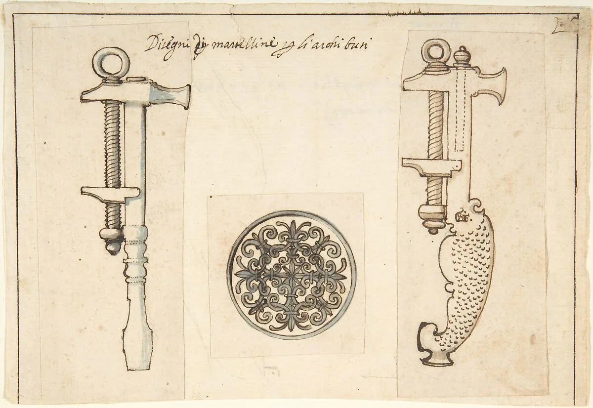 Design for Tools Relating to the Maintenance of Fire Arms — Anonymous, Italian, 16th century