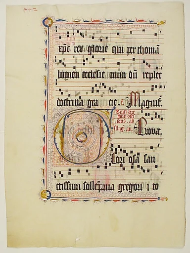 Manuscript Leaf with Initial F, from an Antiphonary