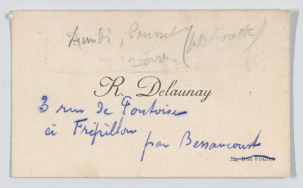 Robert Delaunay, calling card — Anonymous