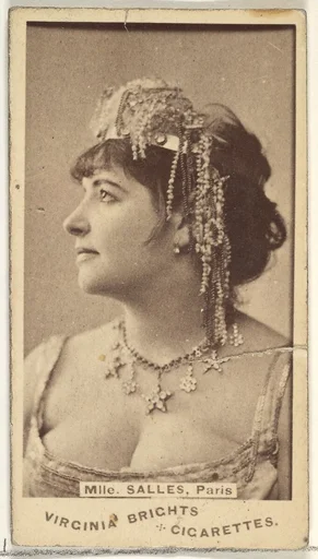 Mlle. Salles, Paris, from the Actors and Actresses series (N45, Type 1) for Virginia Brights Cigarettes