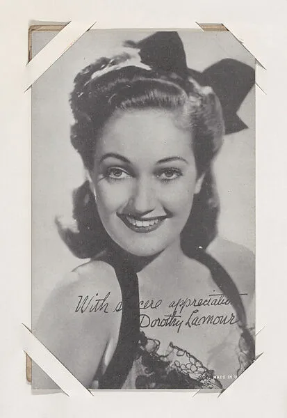 Dorothy Lamour from Movie Stars Exhibit Cards series (W401) — Unknown