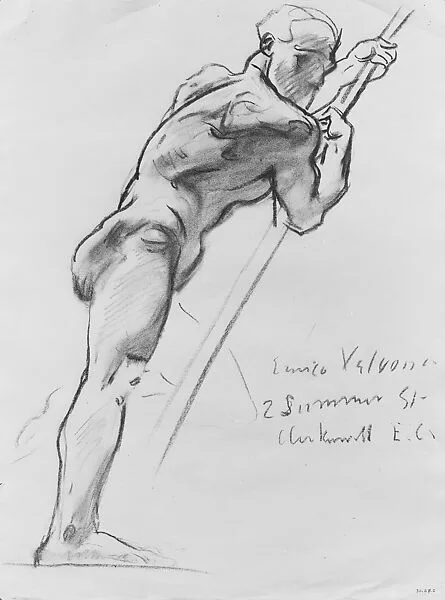 Man Holding a Staff, Possible Study for Devil in "Judgment" — John Singer Sargent