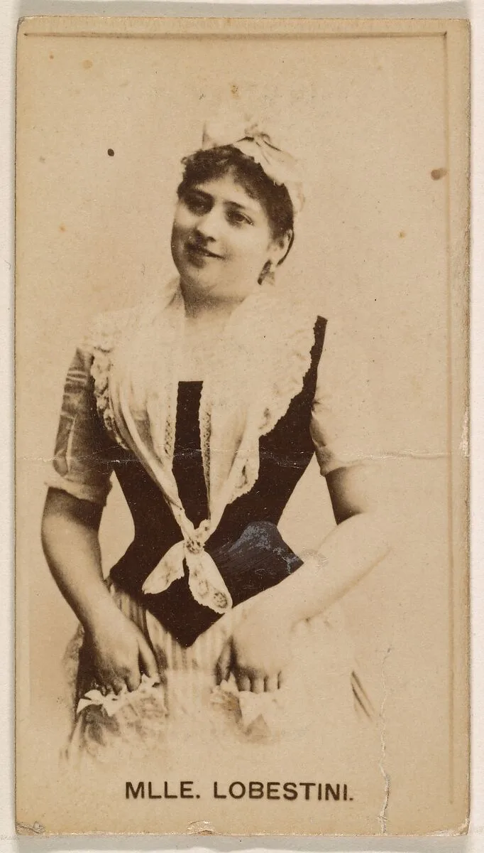 Mlle. Lobestini, from the Actresses series (N245) issued by Kinney Brothers to promote Sweet Caporal Cigarettes — Kinney Brothers Tobacco Company