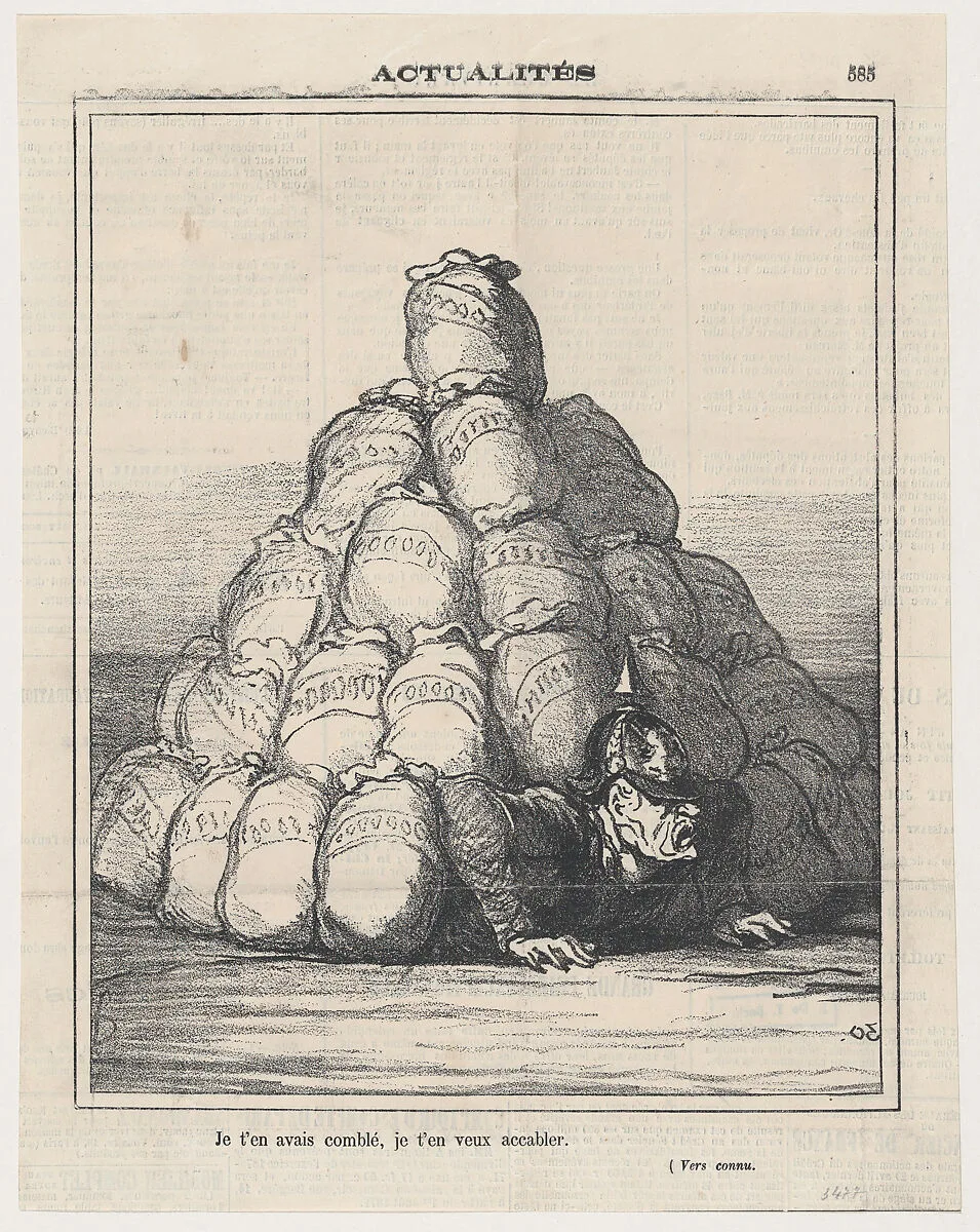 I have filled you up full to the top. I wished it would crush you, from 'News of the day,' published in Le Charivari, August 2, 1871 — Honoré Daumier