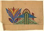 Horizontal Panel with a Pattern of Decorative Lotuses Alternating with Decorative Palmettes Above Two Triangles — Anonymous, French, 20th century