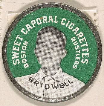 Bridwell, Boston Rustlers (green), from the Domino Discs series (PX7), issued by Kinney Brothers — Kinney Brothers Tobacco Company