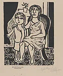 Hermanas: portrait of two sisters from the portfolio '15 Grabados en madera' (Madrid 1929) — Gabriel Fernández Ledesma