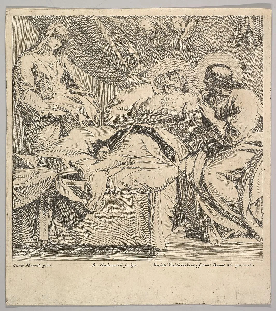 The Death of St. Joseph — Robert van Audenaerde|Carlo Maratti|Arnold van Westerhout