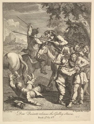 Don Quixote releases the Galley Slaves (Six Illustrations for Don Quixote)